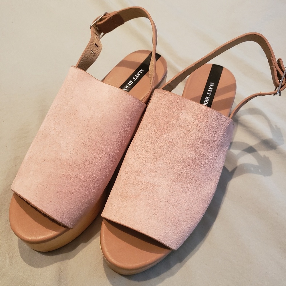 Matt Bernson Sling Back Peep Toe Platforms